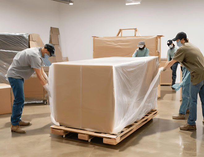 Movers carefully wrap paintings in protective coverings, use custom crates for sculptures, and transport them in climate-controlled vehicles.